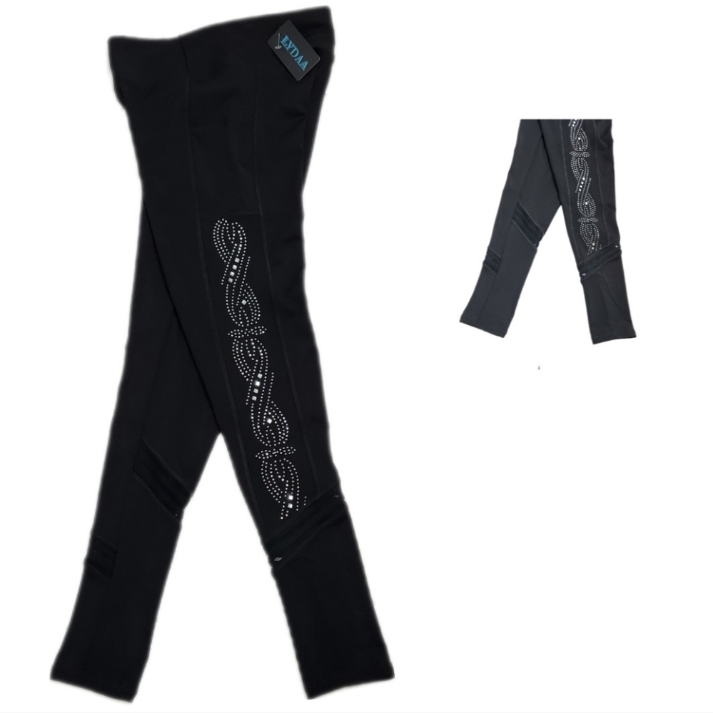 💎 Bling Leggings w/ Mesh Cut-outs & Pockets! S/M  ~ NWT!